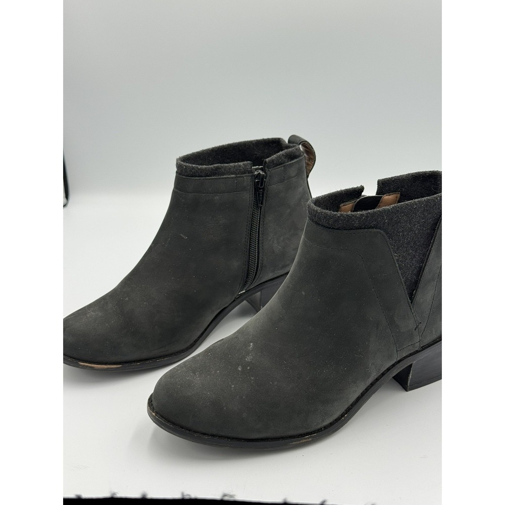 Vionic Joslyn Boots Size 6.5 Wide Black Weather Resistant Leather Ankle Zip